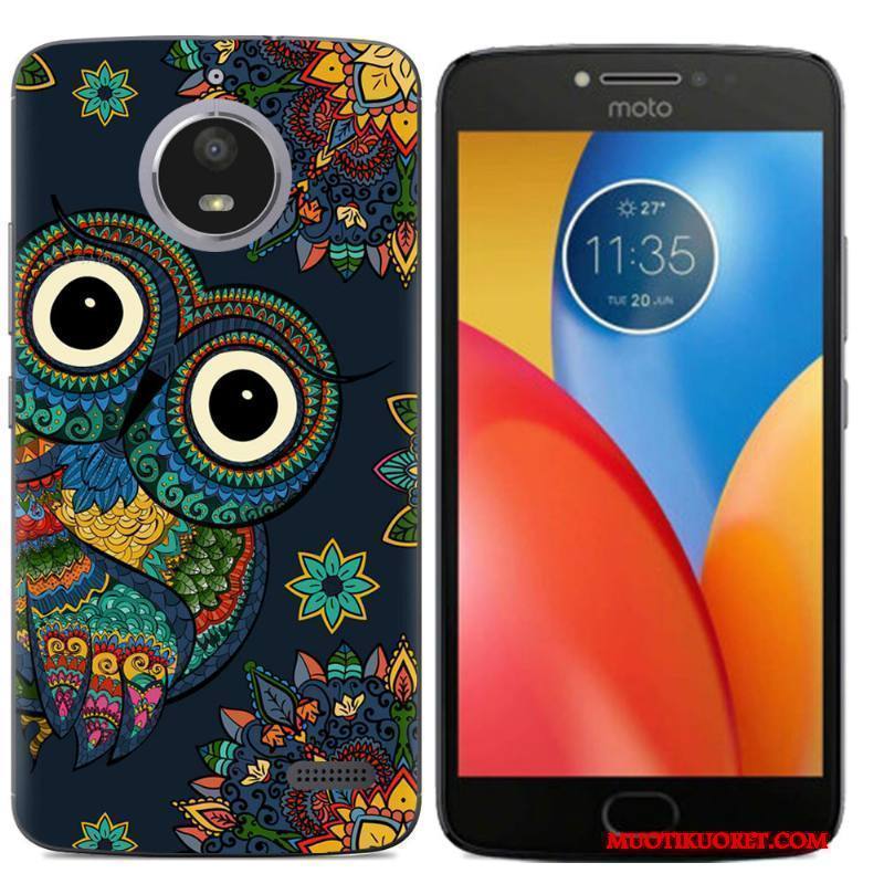 Moto E4 Puhelimen Kuoret Violetti Luova Silikoni Maalaus All Inclusive Kuori