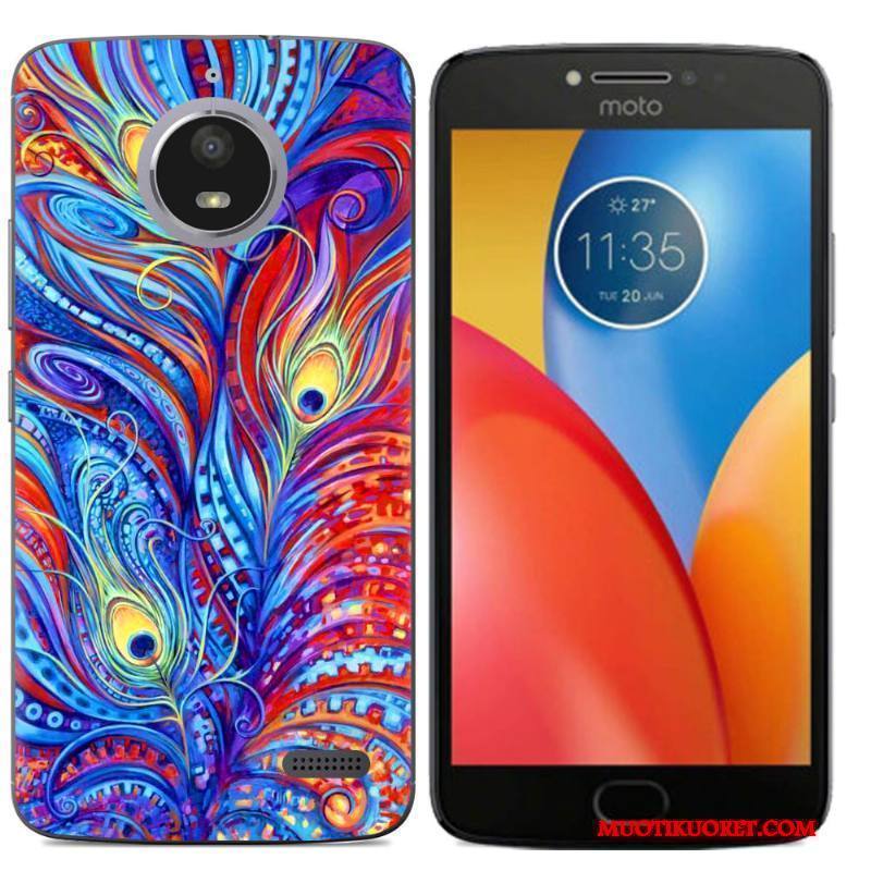 Moto E4 Puhelimen Kuoret Violetti Luova Silikoni Maalaus All Inclusive Kuori