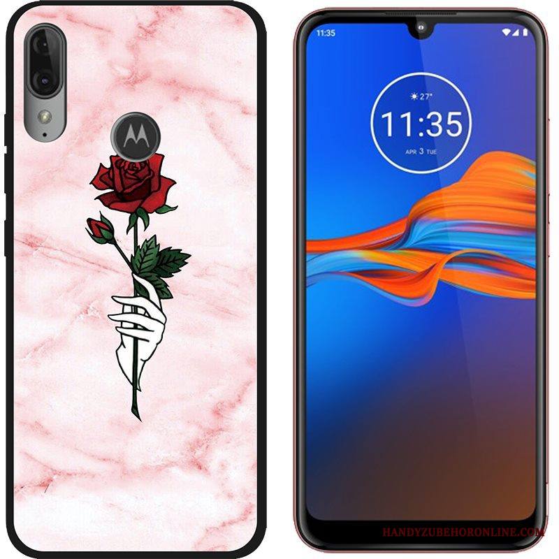 Moto E6 Plus Kuori Puhelimen Kuoret Pesty Suede Kotelo Maalaus Musta Trendi Luova