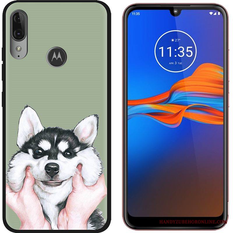 Moto E6 Plus Kuori Puhelimen Kuoret Pesty Suede Kotelo Maalaus Musta Trendi Luova