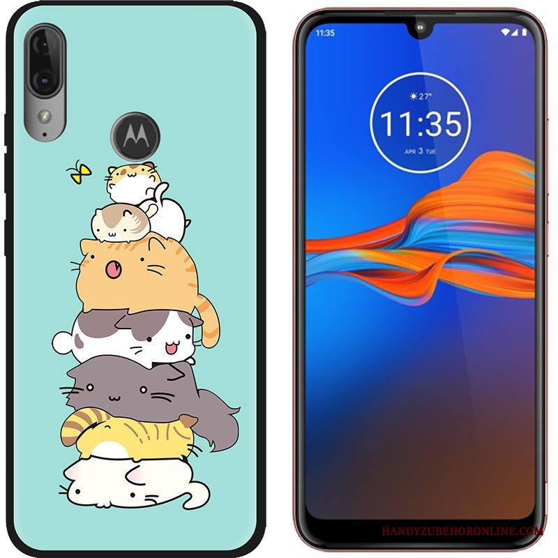 Moto E6 Plus Kuori Puhelimen Kuoret Pesty Suede Kotelo Maalaus Musta Trendi Luova