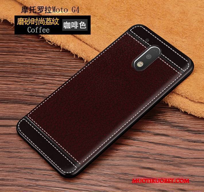 Moto G4 Play Kuori Suojaus Murtumaton Kotelo Kukkakuvio All Inclusive Puhelimen Kuoret Pesty Suede