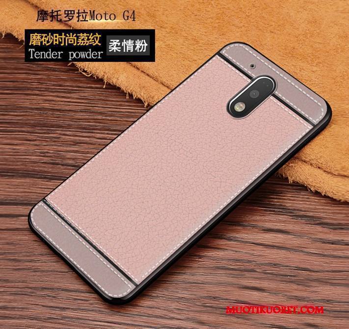 Moto G4 Play Kuori Suojaus Murtumaton Kotelo Kukkakuvio All Inclusive Puhelimen Kuoret Pesty Suede