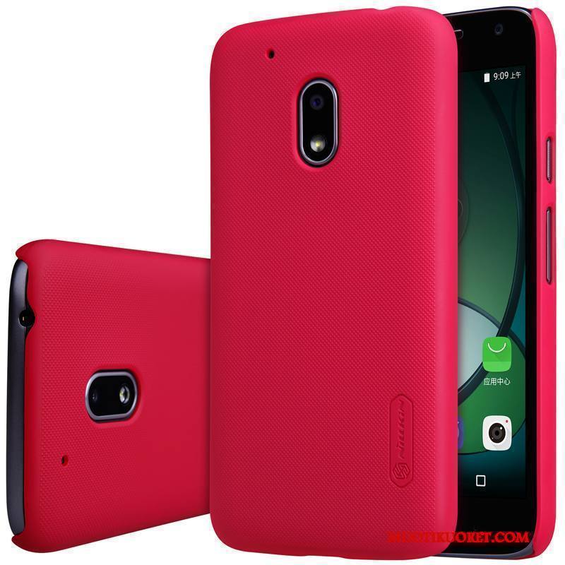 Moto G4 Play Puhelimen Kuoret Suojaus Punainen Kuori Kotelo Kulta Pesty Suede