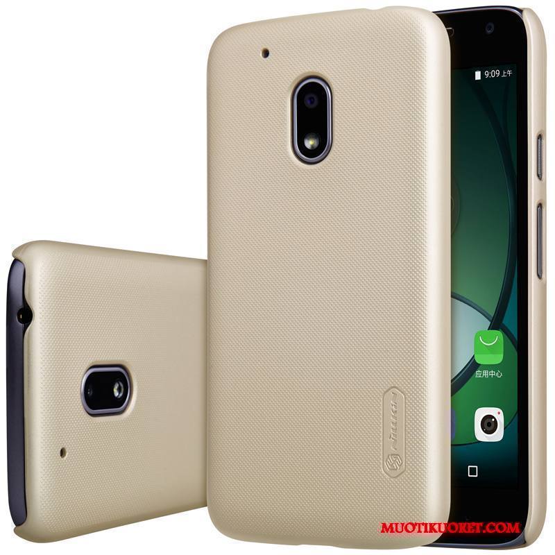 Moto G4 Play Puhelimen Kuoret Suojaus Punainen Kuori Kotelo Kulta Pesty Suede