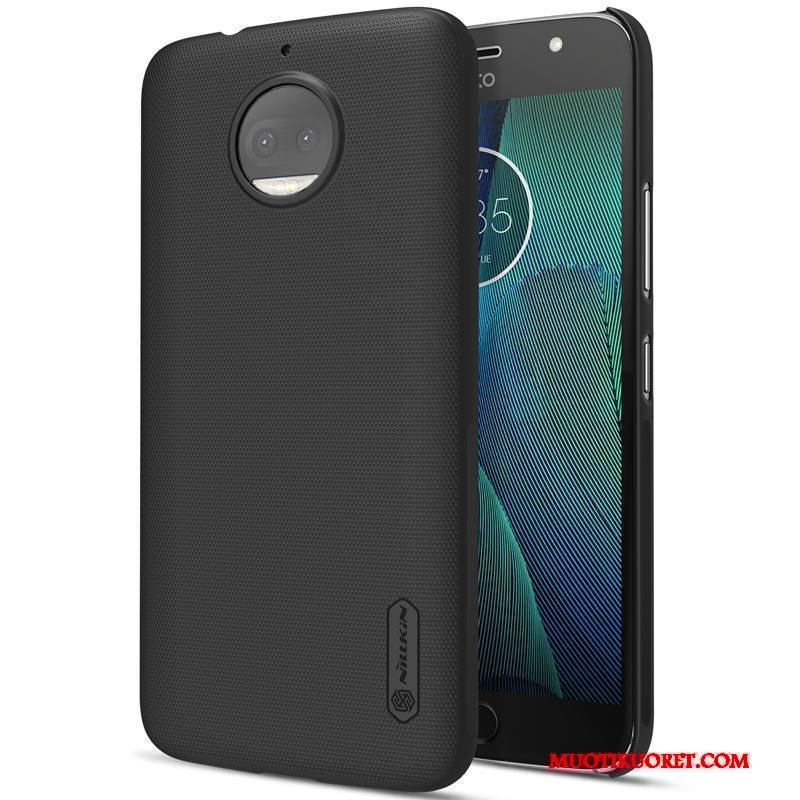 Moto G5 Plus Suojaus Kulta Puhelimen Kova Kuori Pesty Suede Kotelo