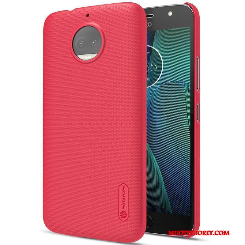 Moto G5 Plus Suojaus Kulta Puhelimen Kova Kuori Pesty Suede Kotelo