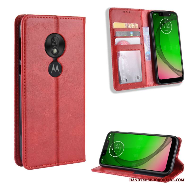 Moto G7 Play Kuori Vuosikerta Kotelo Kortti Nahkakotelo Suojaus Puhelimen Kuoret Murtumaton