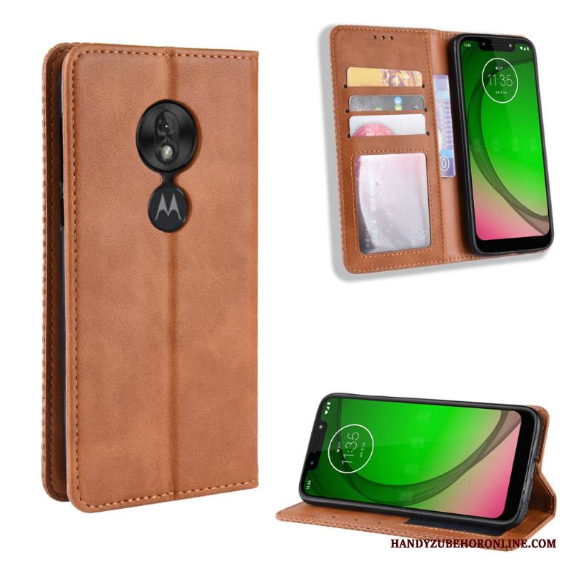 Moto G7 Play Kuori Vuosikerta Kotelo Kortti Nahkakotelo Suojaus Puhelimen Kuoret Murtumaton