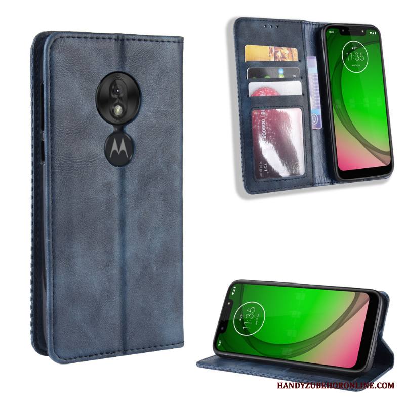 Moto G7 Play Kuori Vuosikerta Kotelo Kortti Nahkakotelo Suojaus Puhelimen Kuoret Murtumaton