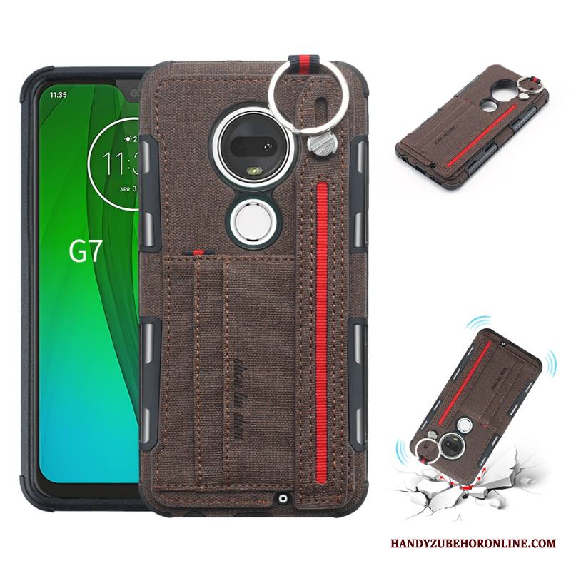 Moto G7 Plus Kuori Tuki Murtumaton Pu Jauhe Puhelimen Kuoret