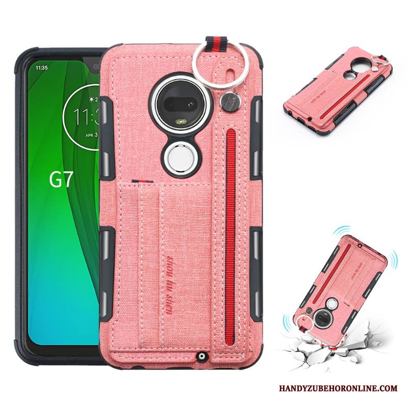 Moto G7 Plus Kuori Tuki Murtumaton Pu Jauhe Puhelimen Kuoret