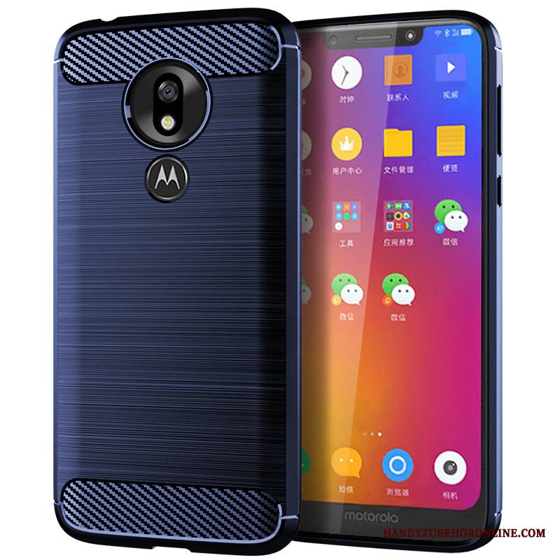 Moto G7 Power Kuori Sininen Johdin Murtumaton Pehmeä Neste Silikoni Suojaus Kotelo