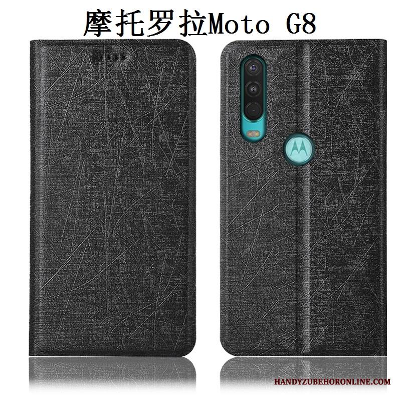 Moto G8 Kuori All Inclusive Nahkakotelo Johdin Puhelimen Kuoret Kulta Murtumaton Suojaus