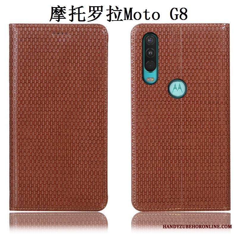 Moto G8 Kuori Suojaus Kotelo Puhelimen Kuoret All Inclusive Aito Nahka