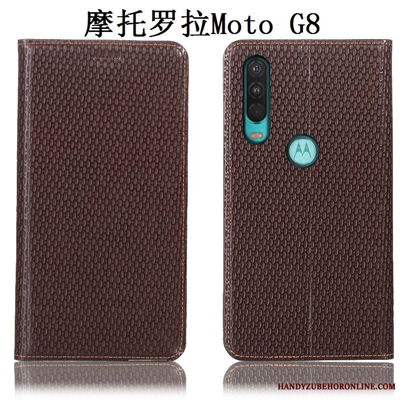 Moto G8 Kuori Suojaus Kotelo Puhelimen Kuoret All Inclusive Aito Nahka