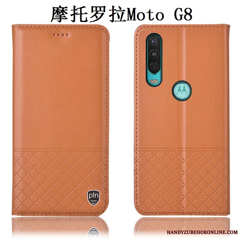 Moto G8 Kuori Suojaus Puhelimen Kuoret Murtumaton Kotelo All Inclusive Aito Nahka