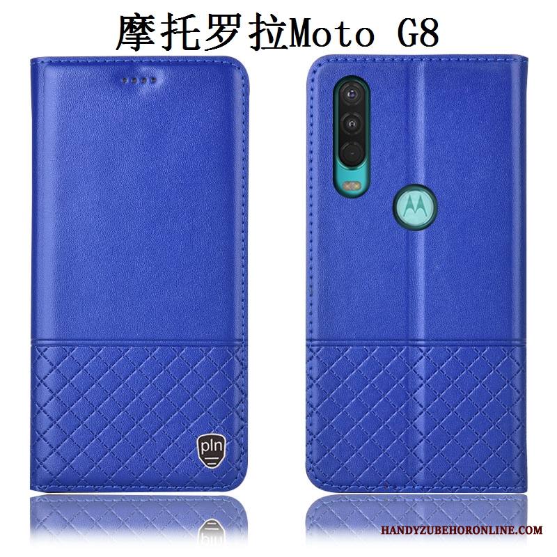 Moto G8 Kuori Suojaus Puhelimen Kuoret Murtumaton Kotelo All Inclusive Aito Nahka