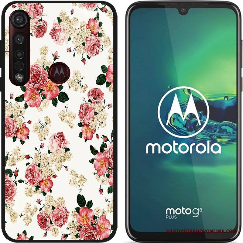 Moto G8 Plus Kuori Jauhe Pu Musta Luova Hyvä Myynti Sarjakuva Kotelo