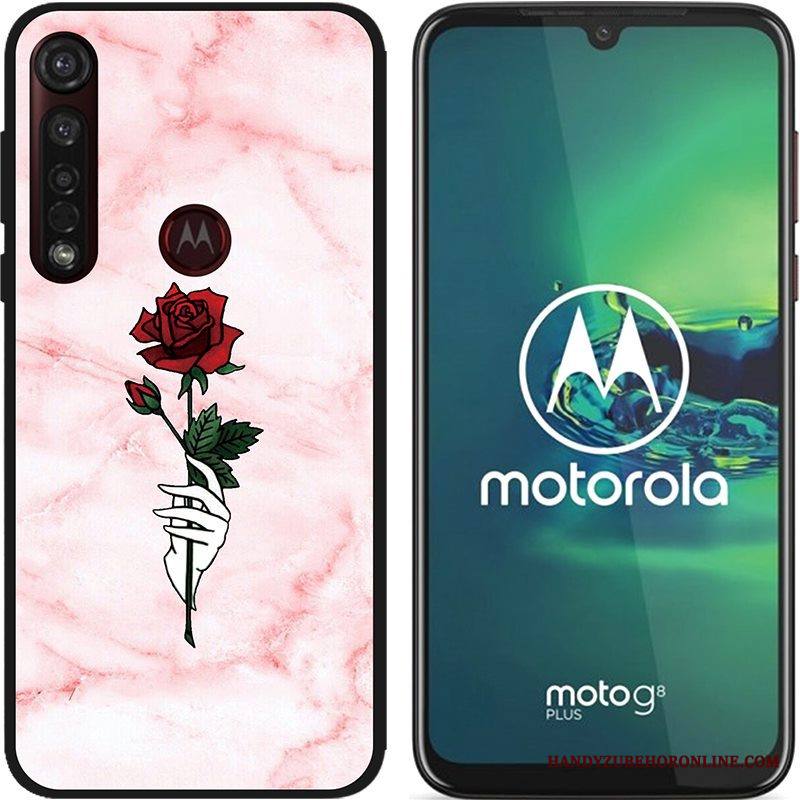 Moto G8 Plus Kuori Jauhe Pu Musta Luova Hyvä Myynti Sarjakuva Kotelo