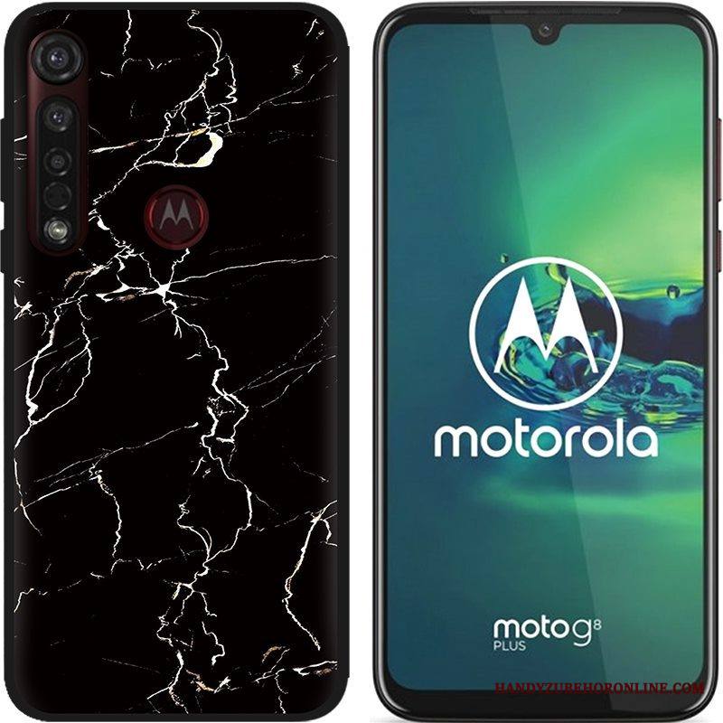 Moto G8 Plus Kuori Jauhe Pu Musta Luova Hyvä Myynti Sarjakuva Kotelo