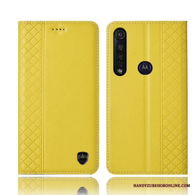 Moto G8 Plus Kuori Kotelo Murtumaton Suojaus Puhelimen Kuoret All Inclusive Keltainen Nahkakotelo