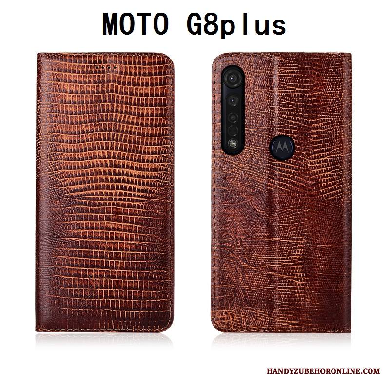 Moto G8 Plus Puhelimen Kuoret Aito Nahka Suojaus Pehmeä Neste Silikoni Nahkakotelo Kuori