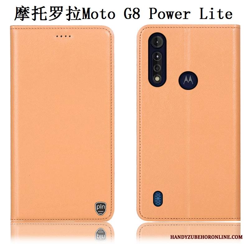 Moto G8 Power Lite Kuori Suojaus Murtumaton Keltainen Puhelimen Kuoret Kukkakuvio Aito Nahka Kotelo