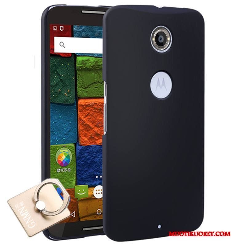 Moto Nexus 6 Suojaus Murtumaton Kuori Pesty Suede Kotelo Kova Sininen