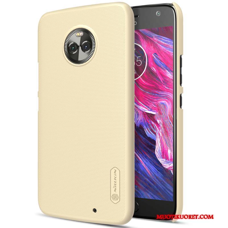 Moto X4 Kuori Suojaus Murtumaton Kotelo Pesty Suede Puhelimen Kuoret Kulta Kova