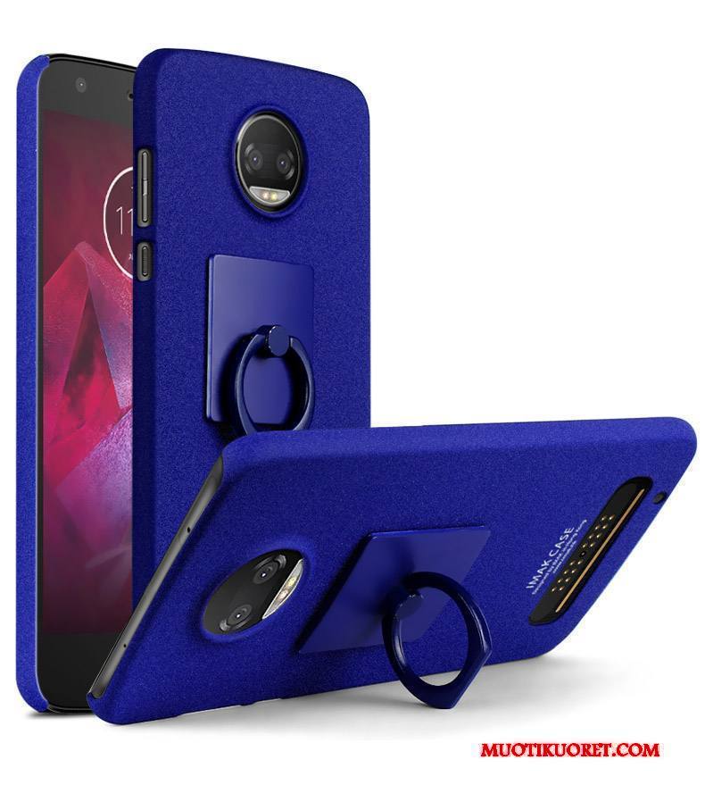 Moto Z2 Play Kuori Kova Suojaus Puhelimen Sininen Musta Pesty Suede Kotelo