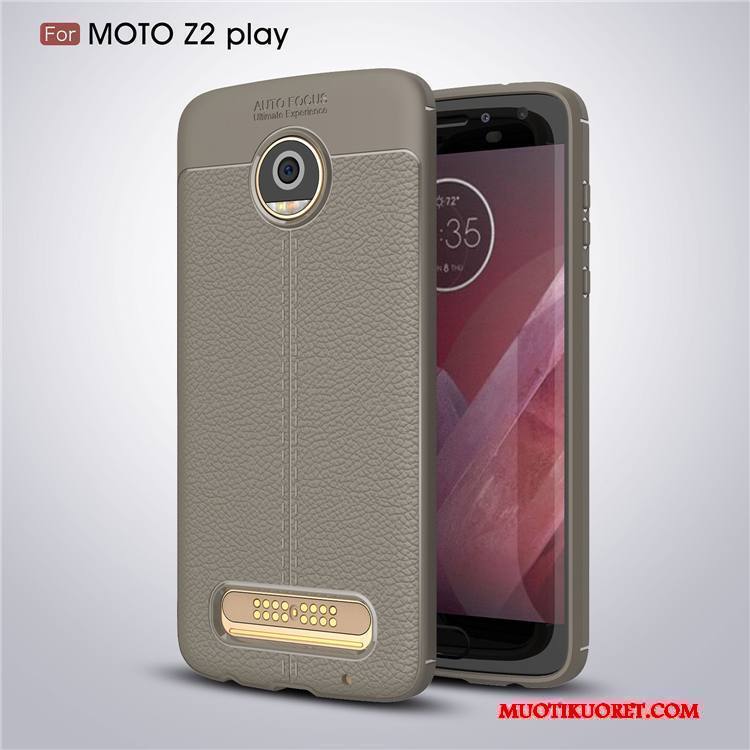 Moto Z2 Play Murtumaton Suojaus Nahka Puhelimen Kuoret Kuori Harmaa Silikoni