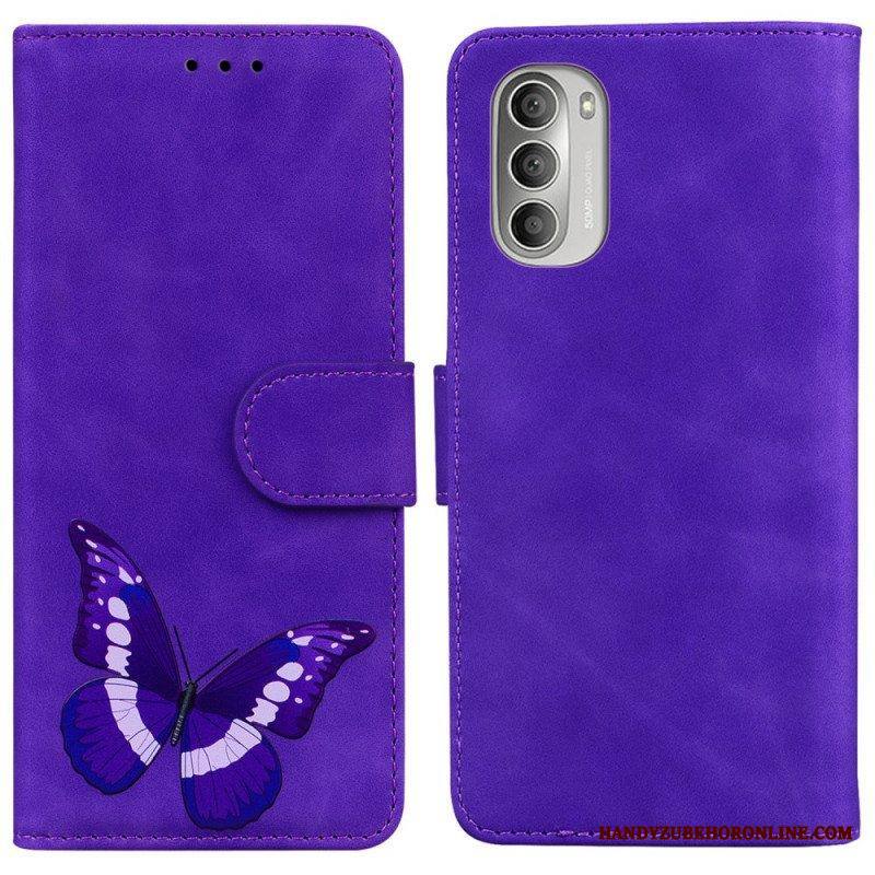 Nahkakotelo Moto G51 5G Skin Touch Butterfly