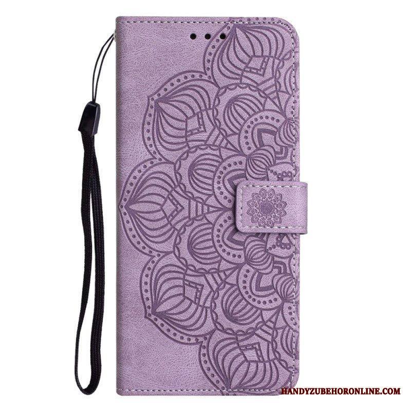 Nahkakotelo Samsung Galaxy A54 5G Suojaketju Kuori Strappy Mandala Print