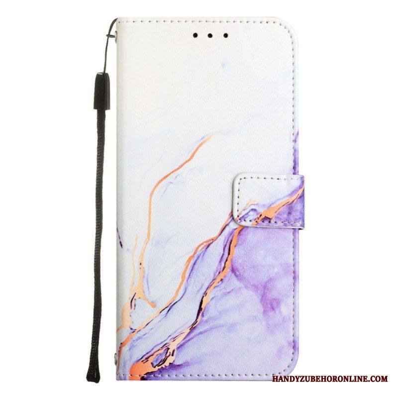 Nahkakotelo Xiaomi 12 Lite Suojaketju Kuori Strip Marble