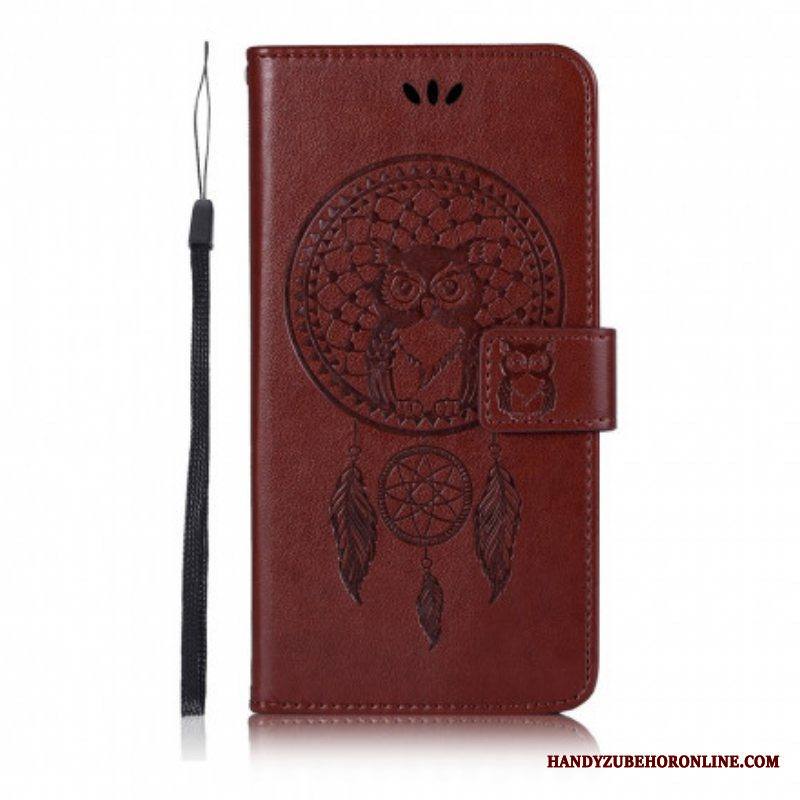 Nahkakotelo Xiaomi Redmi Note 10 Pro Nahkaefekti Dreamcatcher Owl