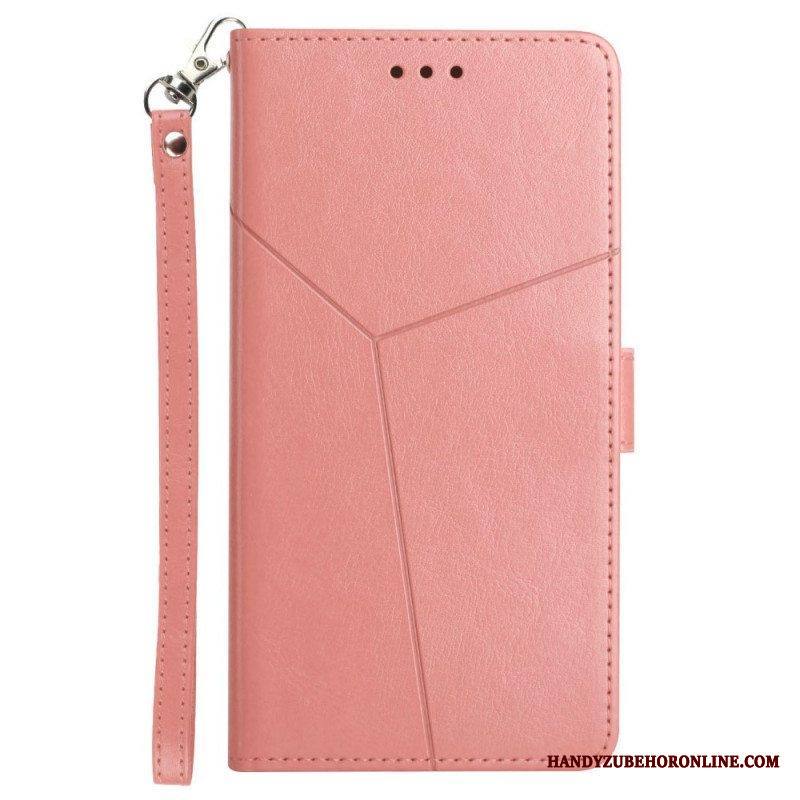 Nahkakotelo Xiaomi Redmi Note 11 Pro Plus 5G Suojaketju Kuori Strappy Geometric Leather Style