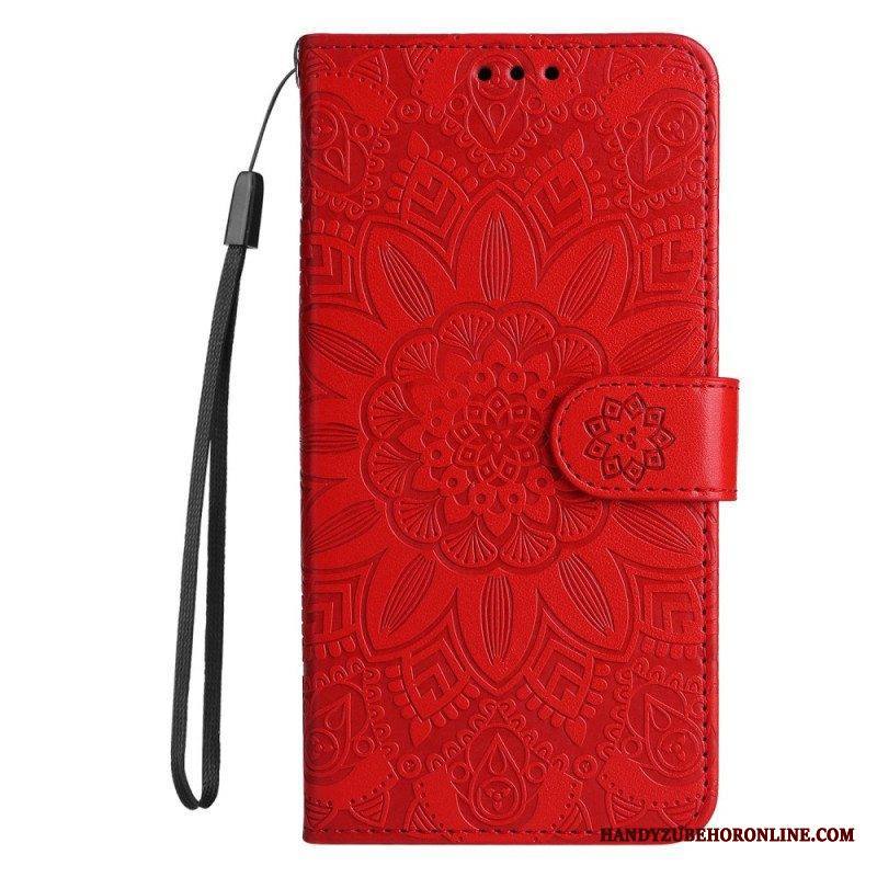 Nahkakotelo Xiaomi Redmi Note 12 Pro Plus Suojaketju Kuori Mandala-koriste Hihnalla