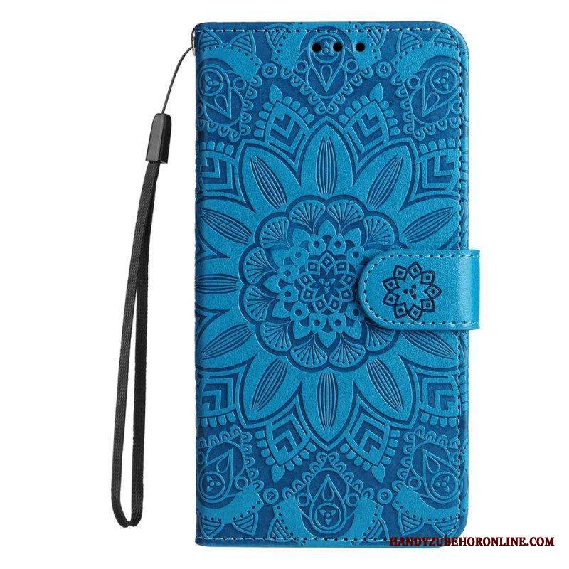 Nahkakotelo Xiaomi Redmi Note 12 Pro Plus Suojaketju Kuori Mandala-koriste Hihnalla