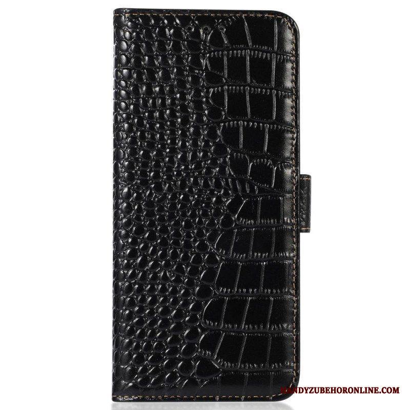 Nahkakotelo iPhone 14 Pro Max Crocodile Style Rfid