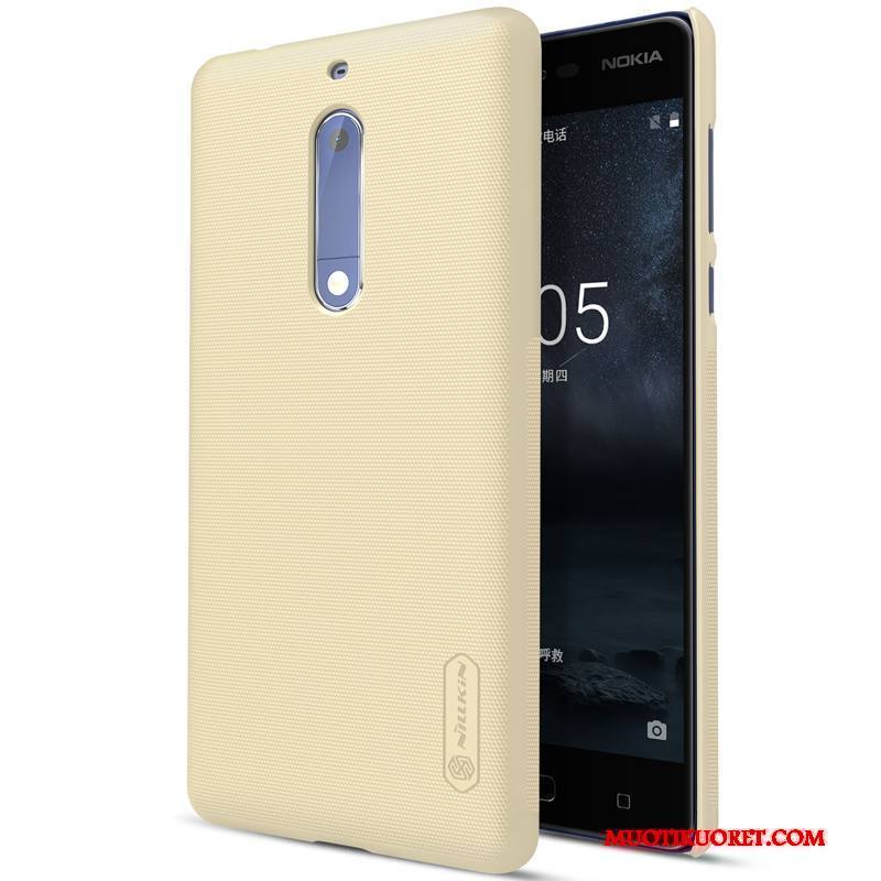 Nokia 5 Kova Puhelimen Kuoret Musta Kuori Murtumaton Pesty Suede Suojaus