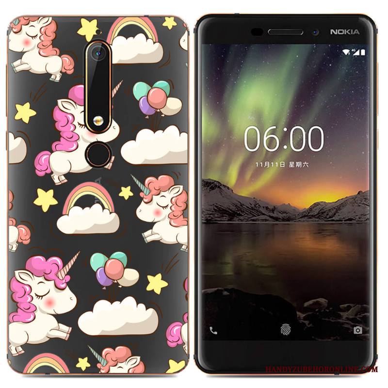 Nokia 6.1 Kuori Luova Suojaus Yksinkertainen Sarjakuva Monivärinen Pehmeä Neste Trendi