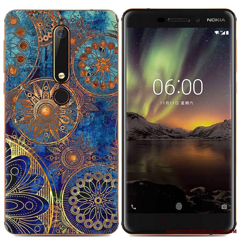 Nokia 6.1 Kuori Luova Suojaus Yksinkertainen Sarjakuva Monivärinen Pehmeä Neste Trendi