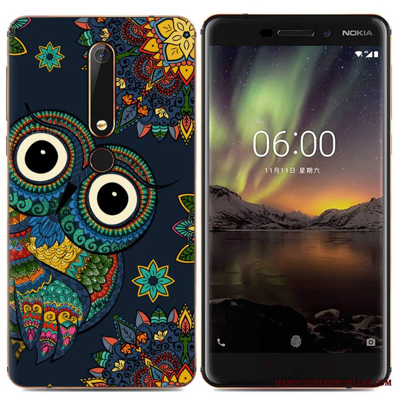 Nokia 6.1 Kuori Luova Suojaus Yksinkertainen Sarjakuva Monivärinen Pehmeä Neste Trendi