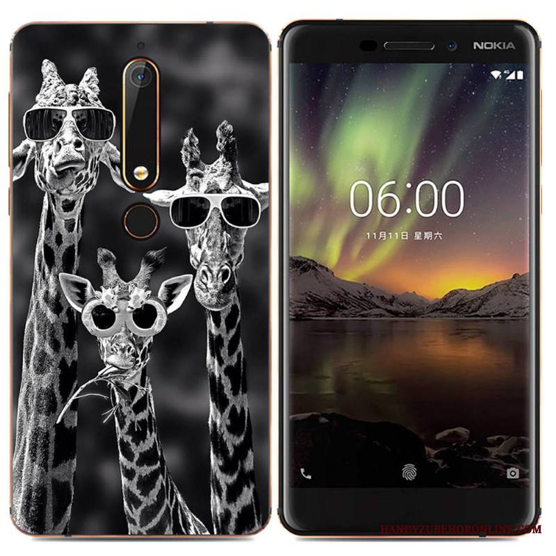 Nokia 6.1 Kuori Luova Suojaus Yksinkertainen Sarjakuva Monivärinen Pehmeä Neste Trendi