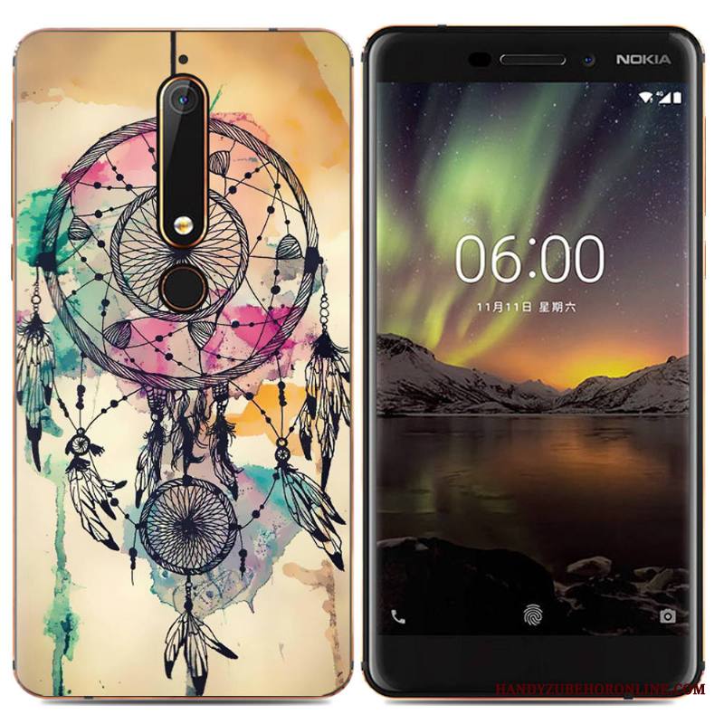 Nokia 6.1 Kuori Luova Suojaus Yksinkertainen Sarjakuva Monivärinen Pehmeä Neste Trendi