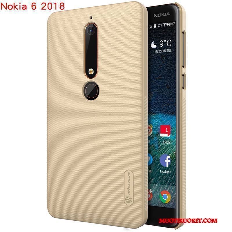 Nokia 6 Puhelimen Kuoret Musta Kuori Suojaus Kova Kotelo Kulta