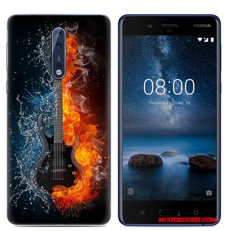 Nokia 8 Suojaus Pehmeä Neste Puhelimen Kuori Persoonallisuus Valkoinen Sarjakuva