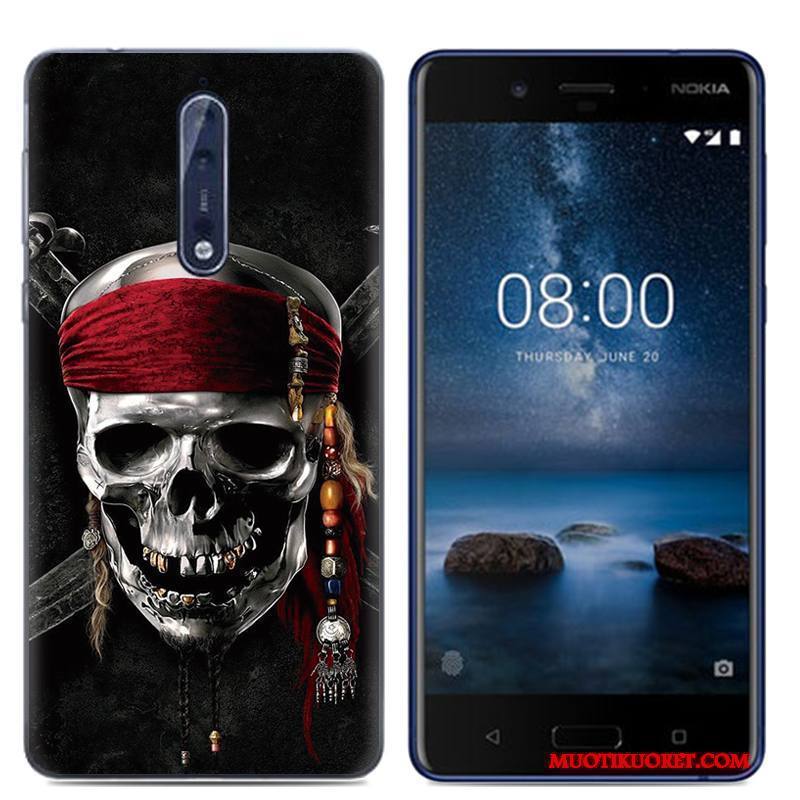 Nokia 8 Suojaus Pehmeä Neste Puhelimen Kuori Persoonallisuus Valkoinen Sarjakuva