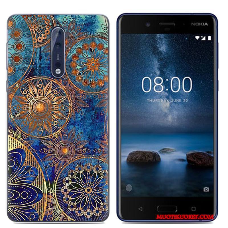 Nokia 8 Suojaus Pehmeä Neste Puhelimen Kuori Persoonallisuus Valkoinen Sarjakuva